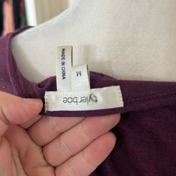 Tyler Boe Women's Side Buttoned Long Sleeve Mini Dress Red Medium - Picture 4 of 7